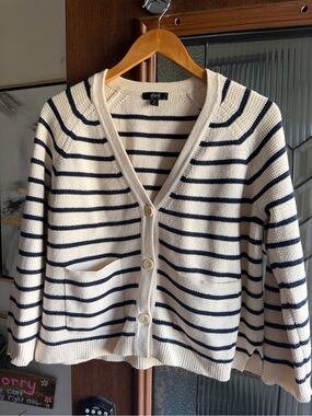 J.Crew Striped Cardigan Sweater – Size Small